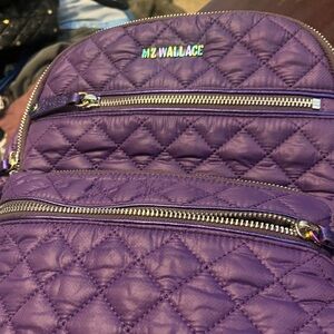 MZ Wallace Quilted Backpack in Vibrant Purple